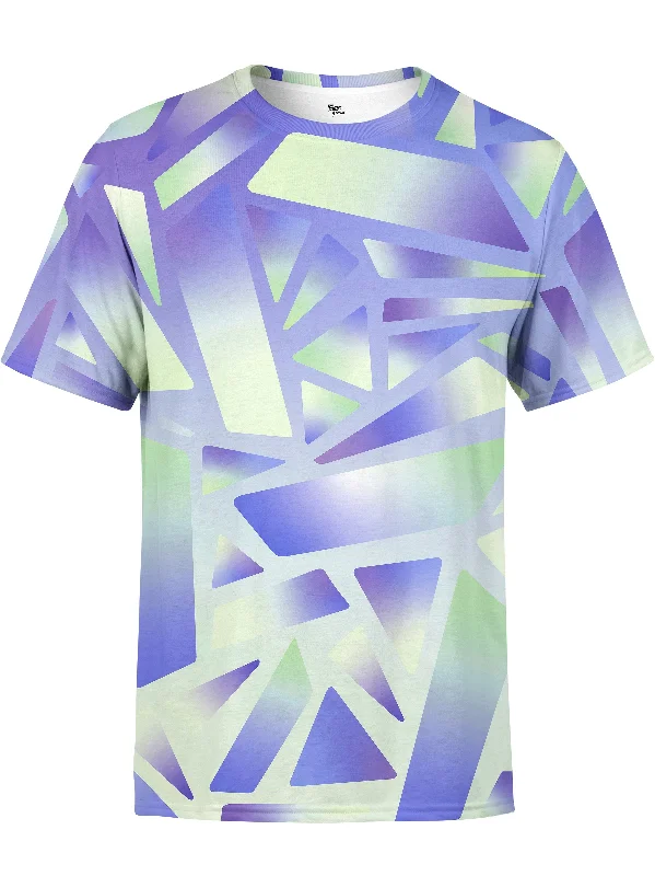 Men’s quick-dry athletic top-Electric Stained Glass (Indigo Ice) Unisex Crew