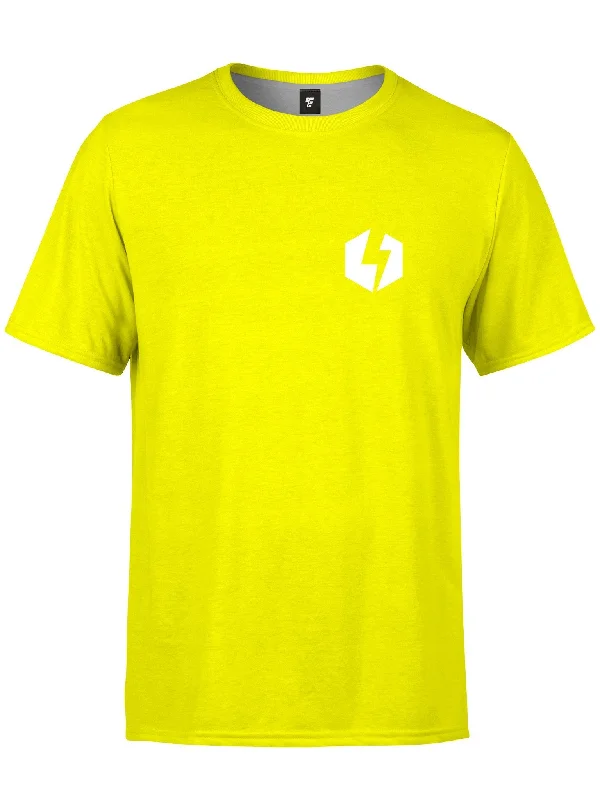 Men’s trendy faded tee-Electro Bolt (Yellow) Unisex Crew