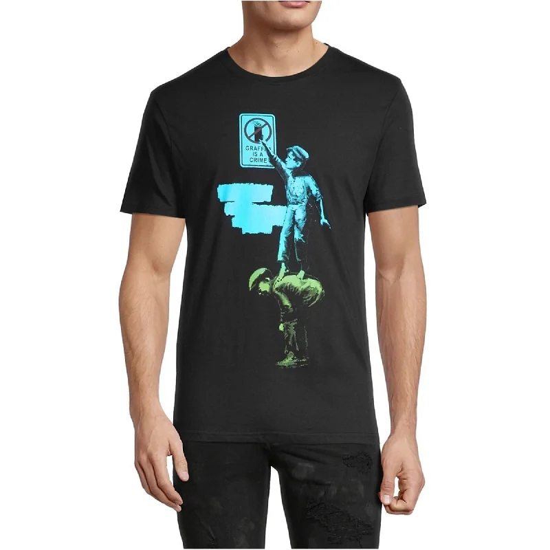 Men’s relaxed slim tee-Elevenparis Mens Kids Graffiti Graphic T-Shirt