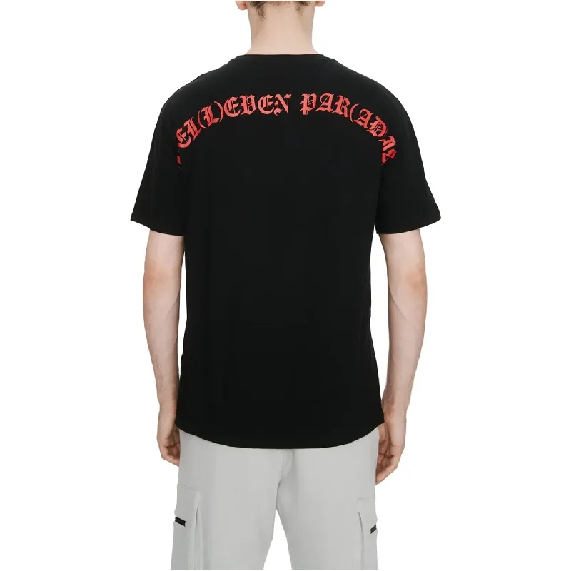 Men’s soft washed short-sleeve shirt-Elevenparis Mens Paradise Graphic T-Shirt, Black, Large