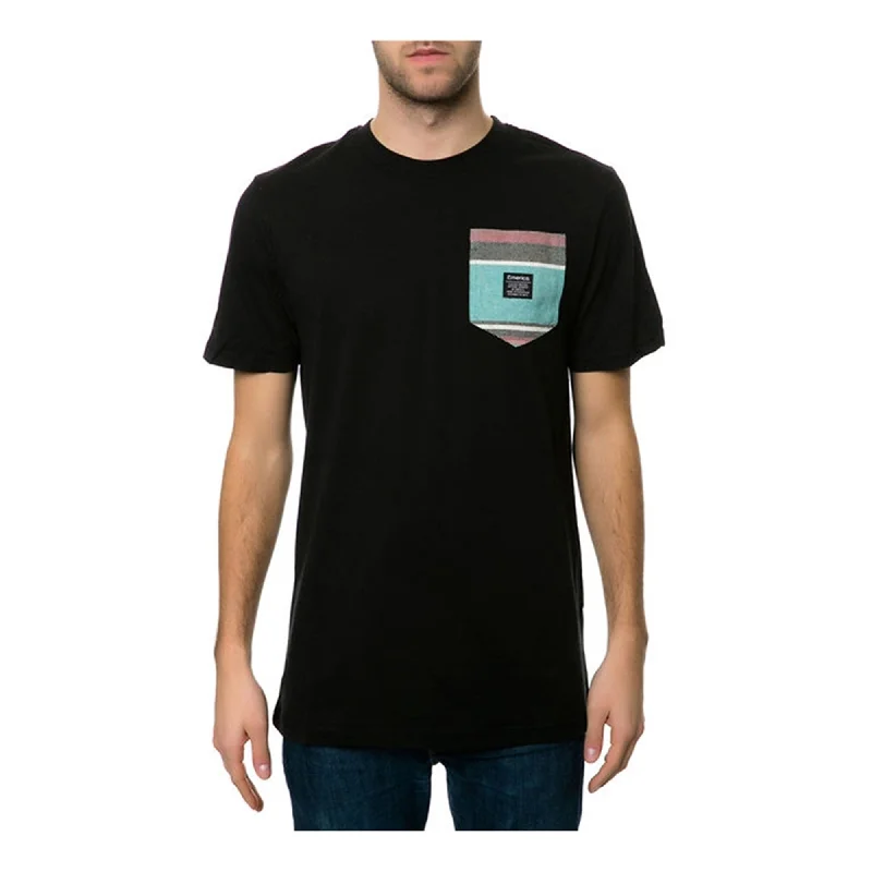 Men’s quick-dry athletic top-Emerica. Mens The S. West Pocket Embellished T-Shirt, Black, Small