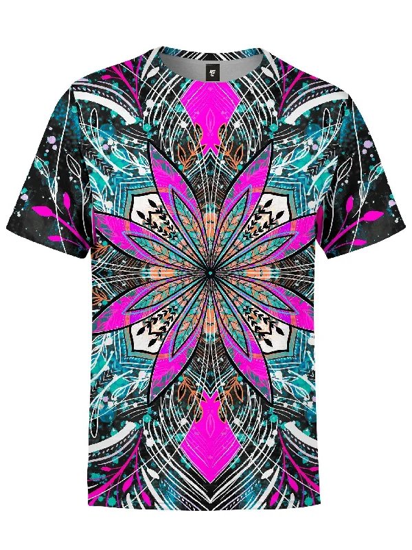 Men’s trendy solid top-Floral Burst Unisex Crew