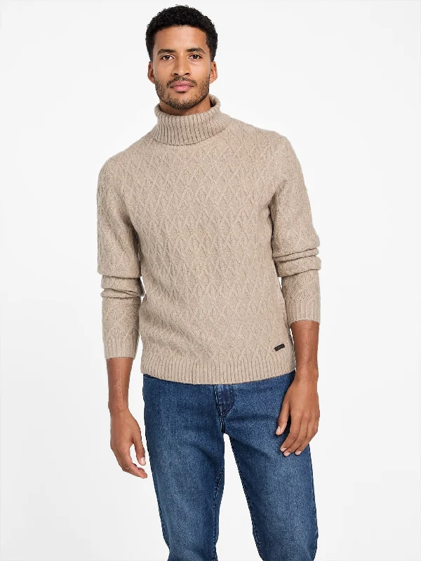 Men’s soft chunky pullover-Gael Turtle-Neck Sweater