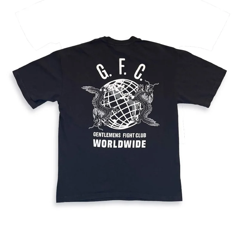 Men’s soft bamboo short-sleeve top-GFC 'Worldwide' HEAVYWEIGHT Tee - Faded Black