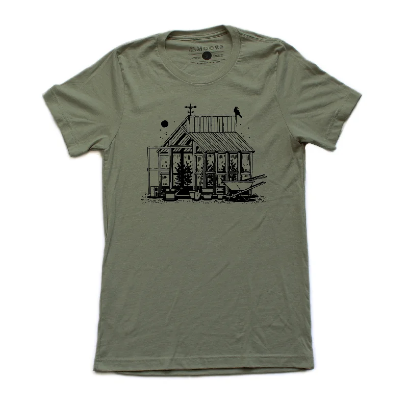 Men’s breathable slim top-Greenhouse Tee-Heather Olive