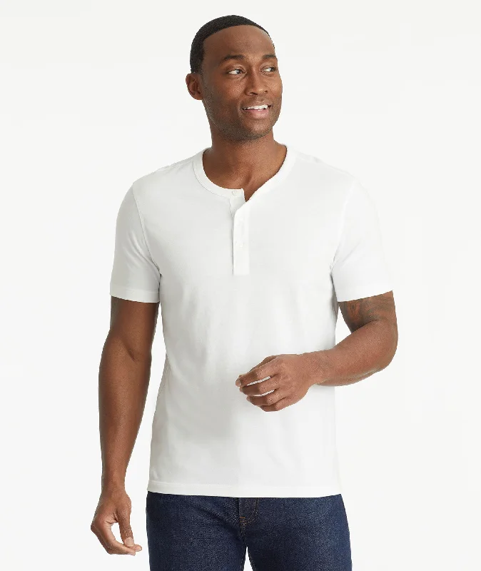 Men’s bold solid tee-Ultrasoft Short-Sleeve Henley