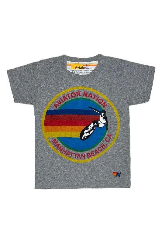 Men’s bright floral shirt-KID'S AVIATOR NATION MANHATTAN BEACH TEE - HEATHER GREY