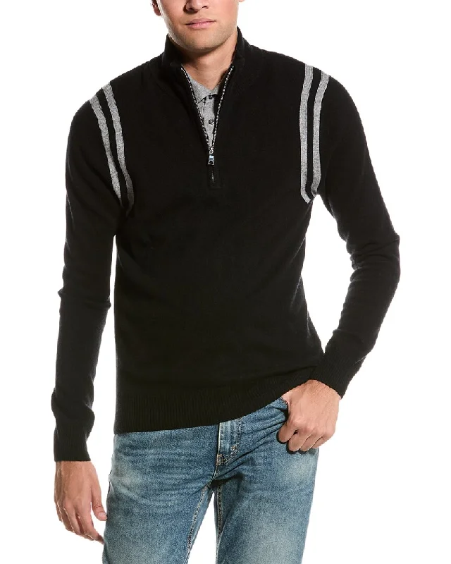 Men’s casual shawl sweater-Kier + J Wool & Cashmere-Blend 1/4-Zip Sweater