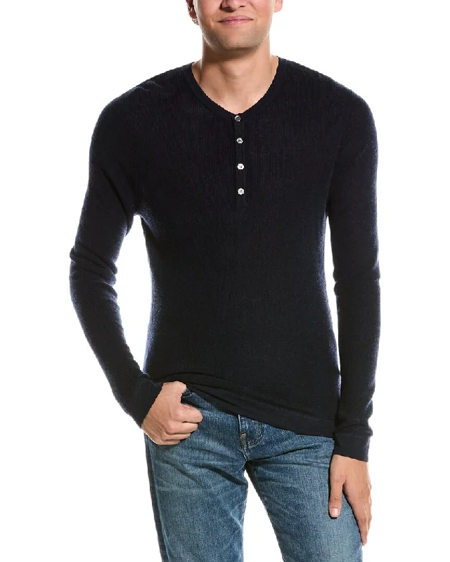 Men’s relaxed chenille sweater-Kier + J Wool & Cashmere-Blend Henley