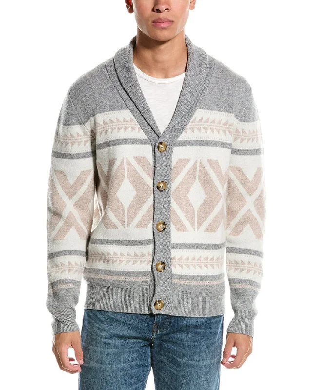 Men’s bright shawl-collar sweater-Kier+J Wool & Cashmere-Blend Shawl Cardigan