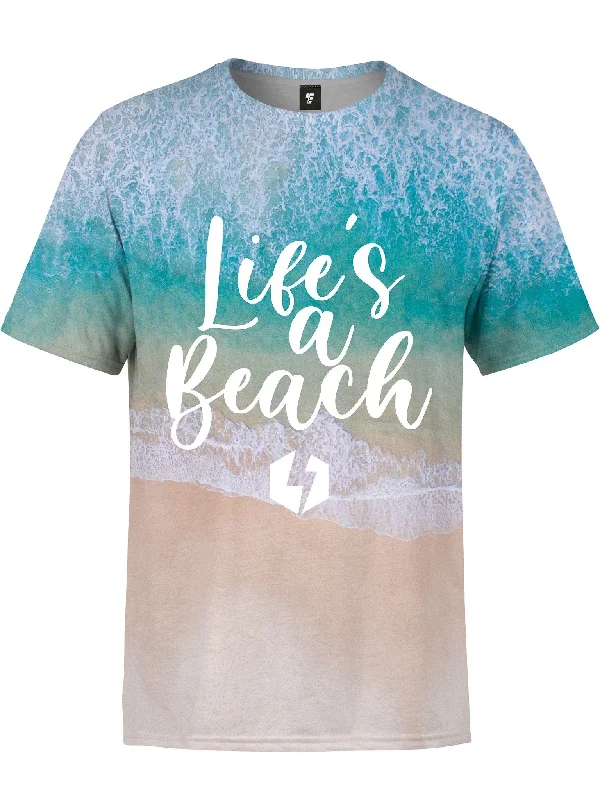 Men’s breathable organic tee-Life's A Beach Unisex Crew