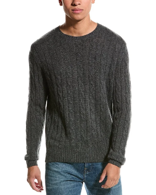 Men’s soft chenille sweater-Magaschoni Cable Cashmere Crewneck Sweater