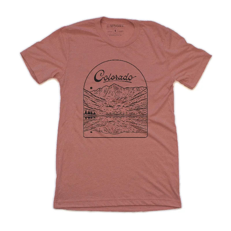 Men’s durable casual tee-Maroon Bells Tee-Mauve