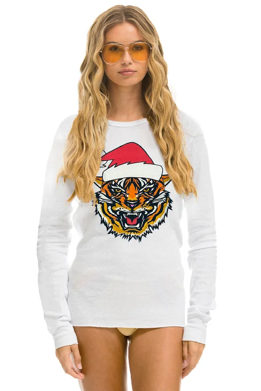 Men’s bold geometric short-sleeve top-MEMBER EXCLUSIVE SANTA TIGER THERMAL - WHITE