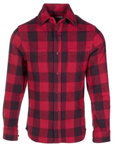 Men’s trendy solid top-Men's Cotton Flannel Plaid Shirt