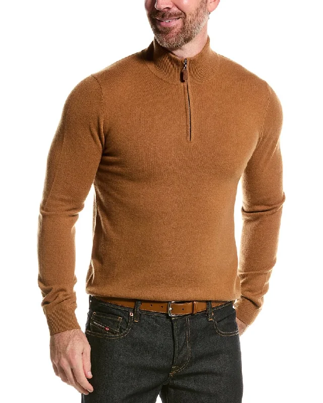 Men’s modern henley sweater-Mette Cashmere 1/4-Zip Mock Sweater