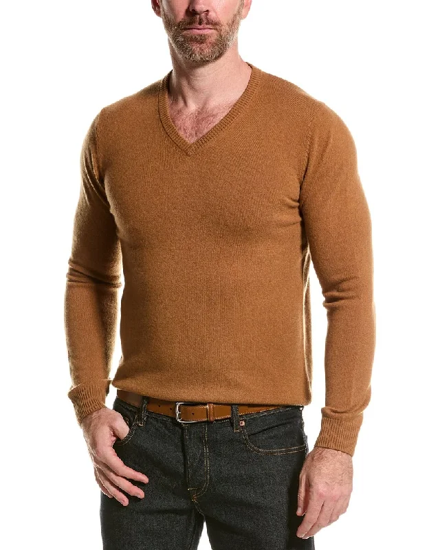 Men’s casual aran sweater-Mette Cashmere V-Neck Sweater