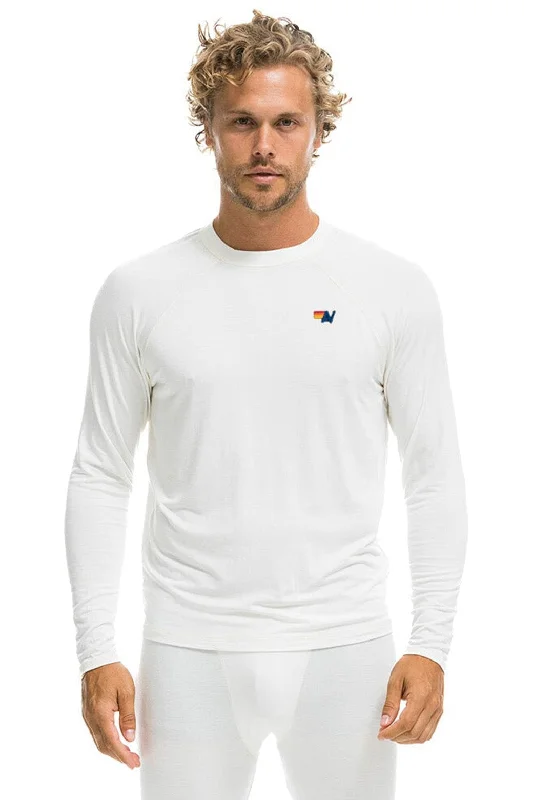 Men’s breathable geometric top-MICRO MODAL BASE LAYER TOP - VINTAGE WHITE