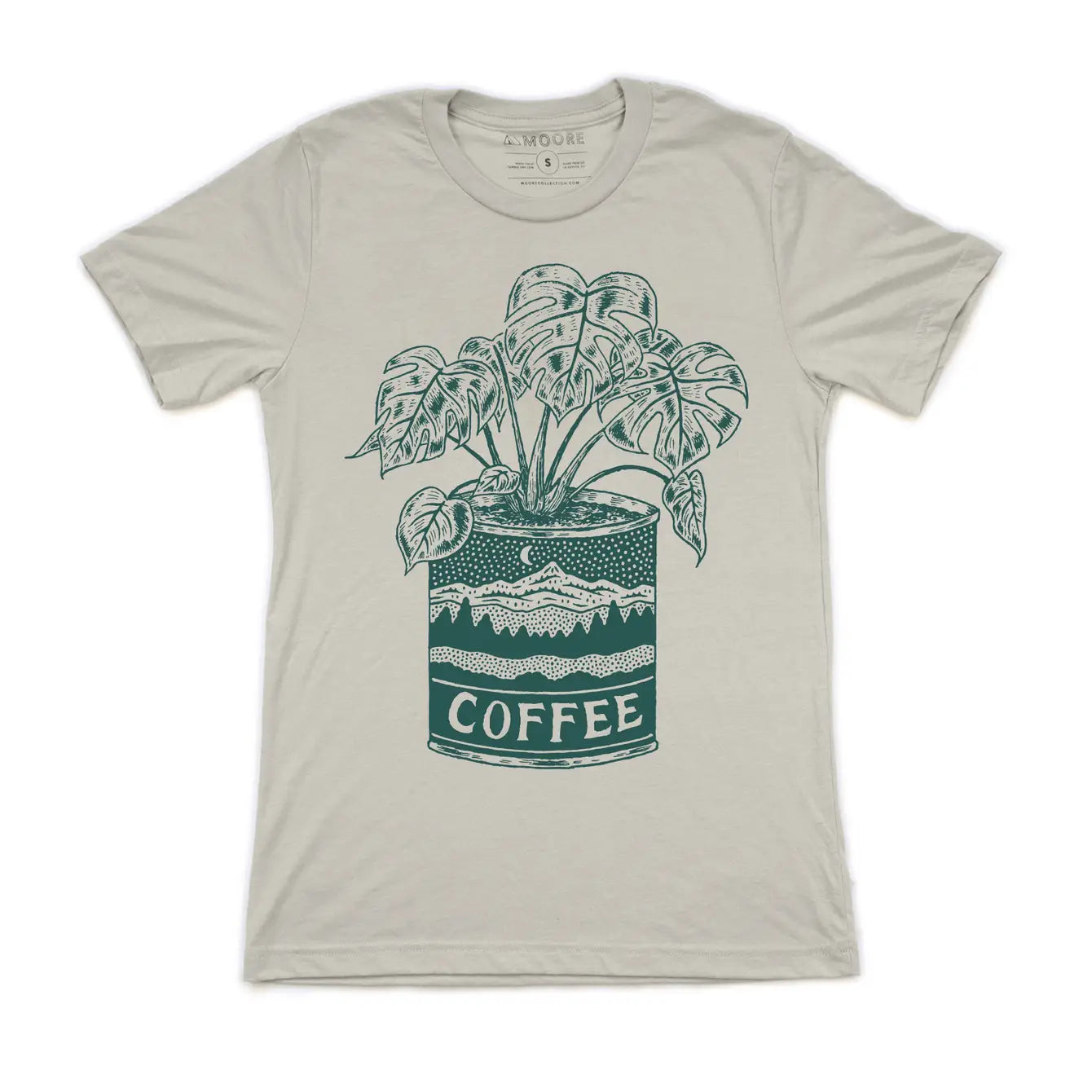 Men’s slim-fit solid shirt-Monstera Can Tee-Dust