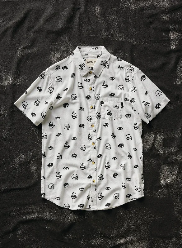 Men’s durable casual tee-Morning Glory Button-Up