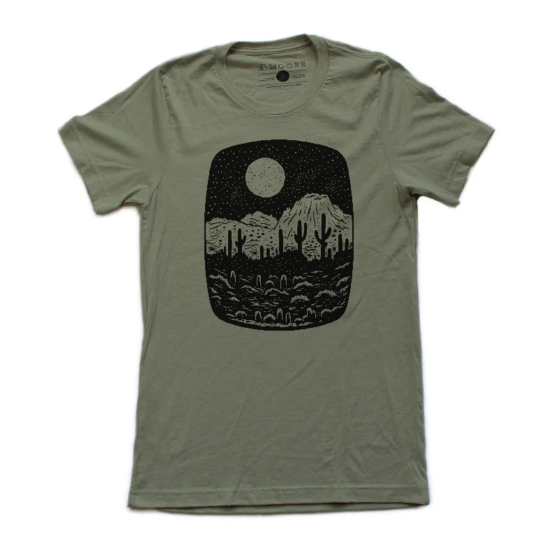 Men’s trendy solid tee-Night Butte Tee-Olive