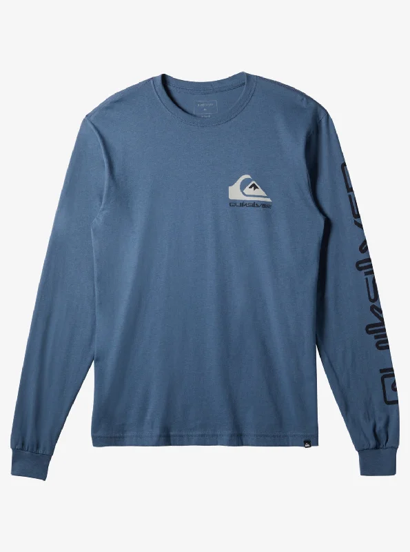 Men’s durable performance shirt-Quiksilver Omni Logo L/S Tee-Bering Sea