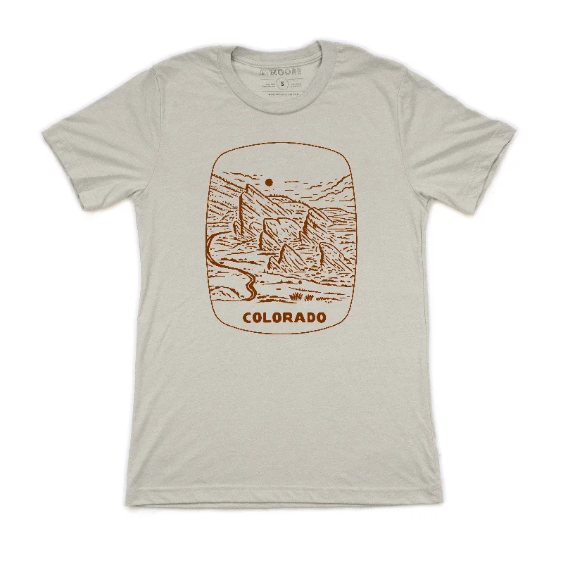 Men’s bold faded shirt-Red Rocks Tee-Heather Cement