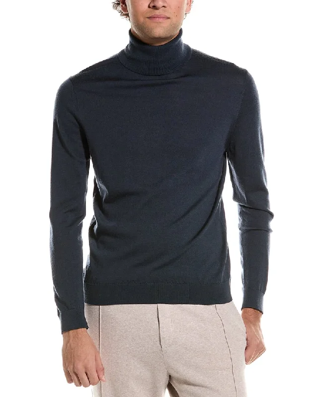 Men’s comfy mock-neck sweater-Reiss Caine Slim Fit Merino Wool Roll Neck Sweater