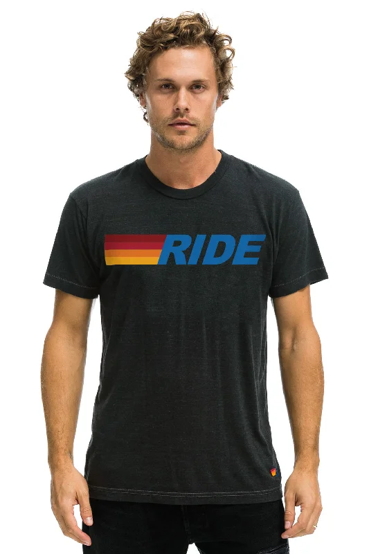 Men’s comfy jersey shirt-RIDE LOGO TEE - CHARCOAL