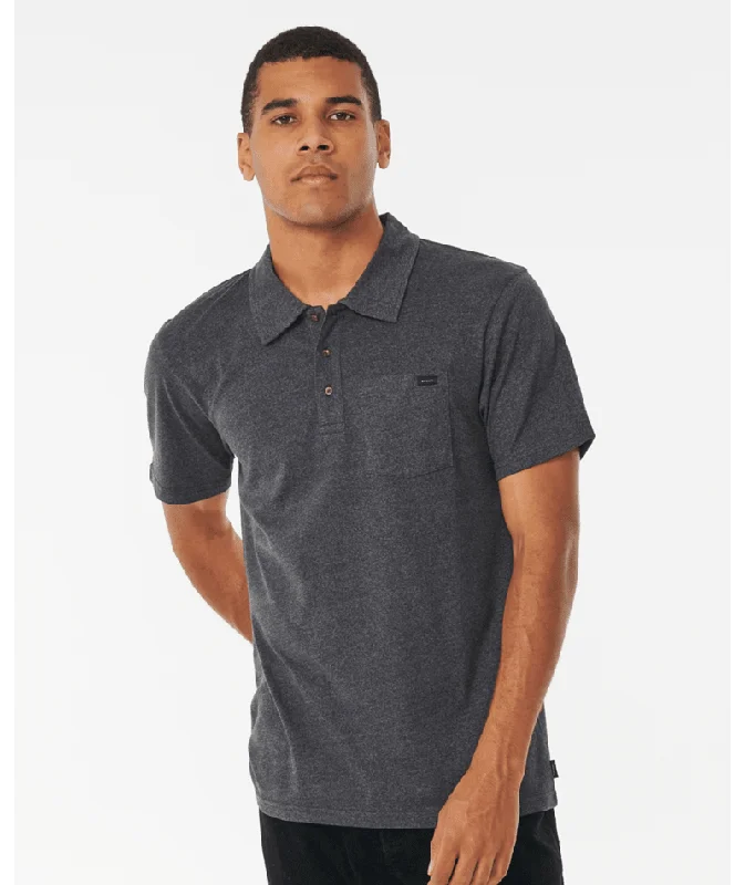 Men’s lightweight camo shirt-Rip Curl Too Easy Polo Shirt-Black Marle