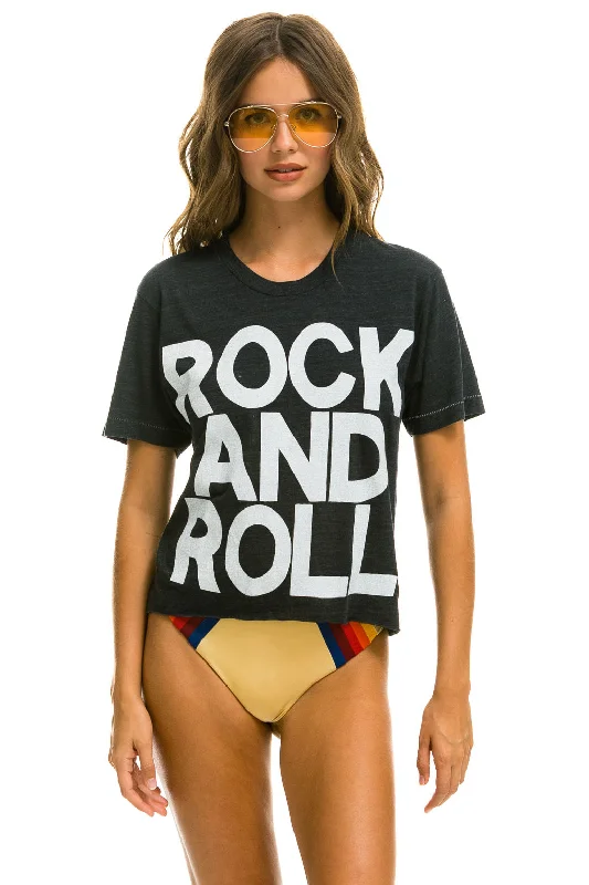 Men’s breathable tie-dye top-ROCK AND ROLL BOYFRIEND TEE - CHARCOAL