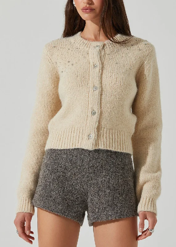 Men’s soft chunky pullover-Sigourney Cardigan - Butter