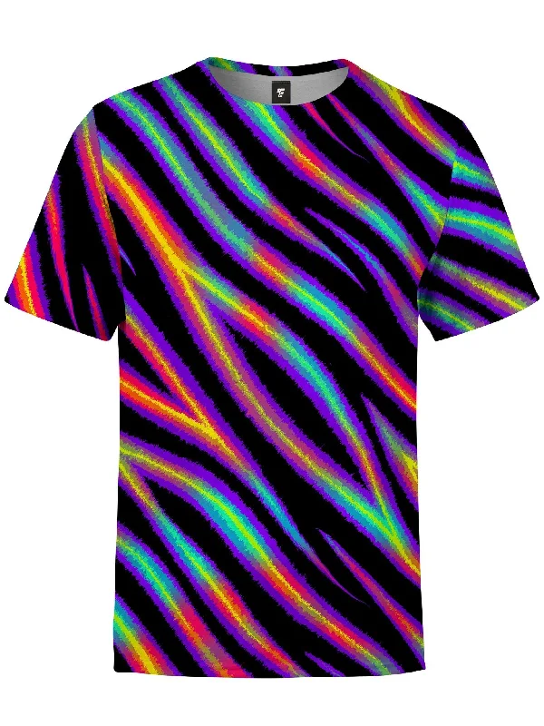 Men’s relaxed slim tee-Tiger Stripes (Colorful) Unisex Crew