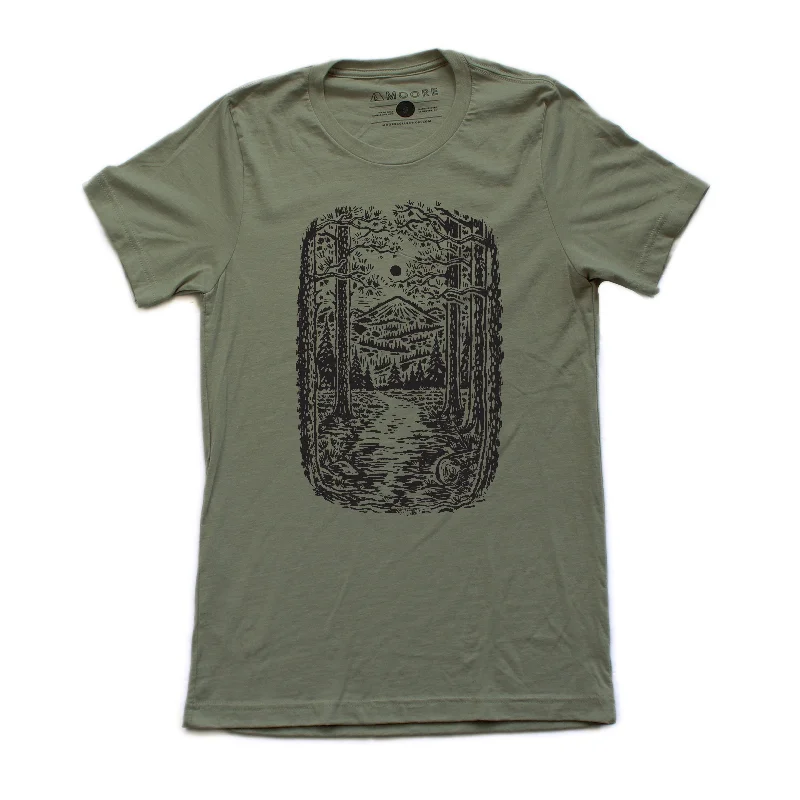 Men’s casual camo tee-Trail Tee-Heather Olive