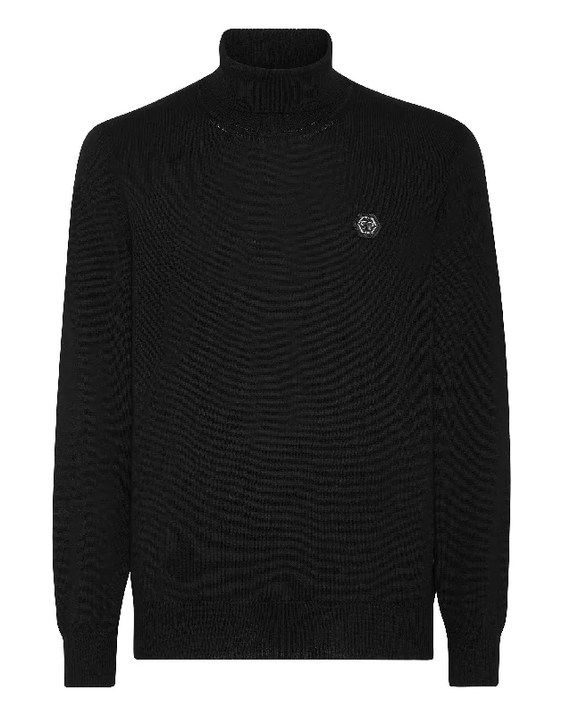 Men’s relaxed henley sweater-Turtleneck LS