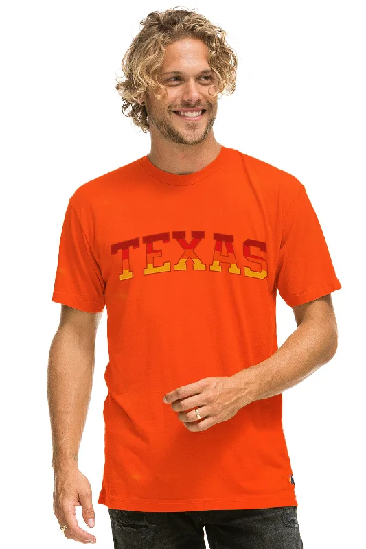 Men’s slim striped short-sleeve shirt-UNIVERSITY OF TEXAS CREW TEE SHIRT - ORANGE