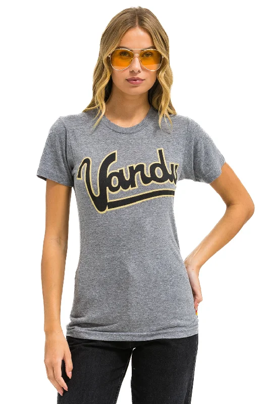 Men’s vintage faded top-VANDERBILT COMMODORES CREW TEE SHIRT - HEATHER GREY