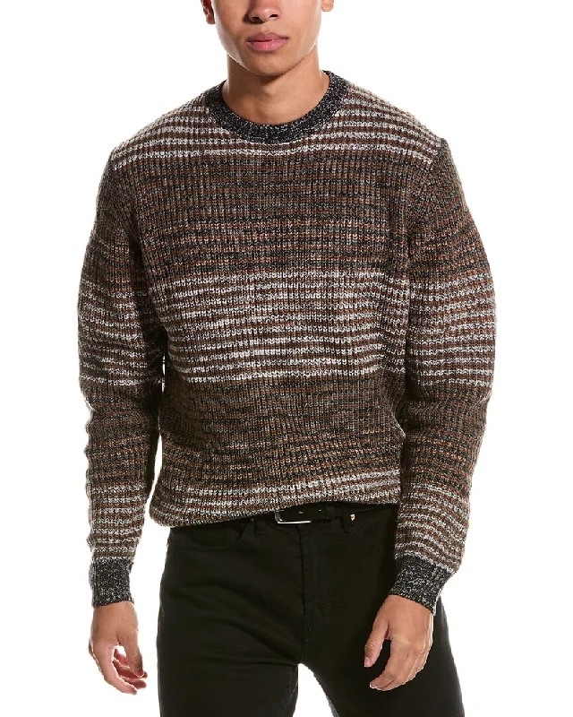 Men’s breathable chenille sweater-WEATHERPROOF VINTAGE Mixed Stripe Sweater