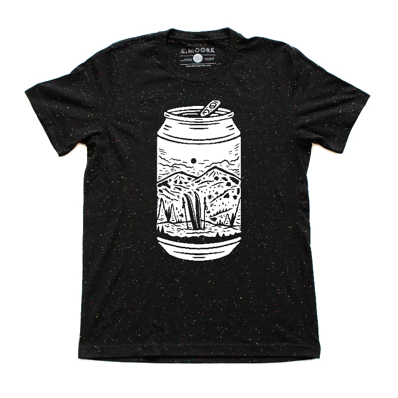 Men’s bold striped tee-Winter Can Tee-Black Speckled