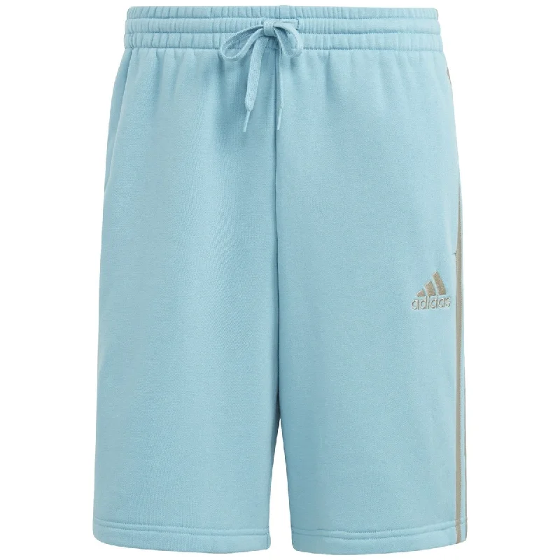 Men’s modern corduroy pants-adidas Men's 3 Stripes 10 Fleece Shorts Blue Size X-Large