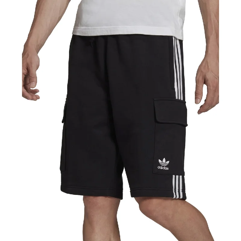 Men’s relaxed utility trousers-adidas Men's Cotton Cargo Shorts Black Size Small