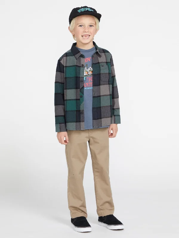 Men’s lightweight denim shirt-Little Boys Caden Plaid Flannel - Navy