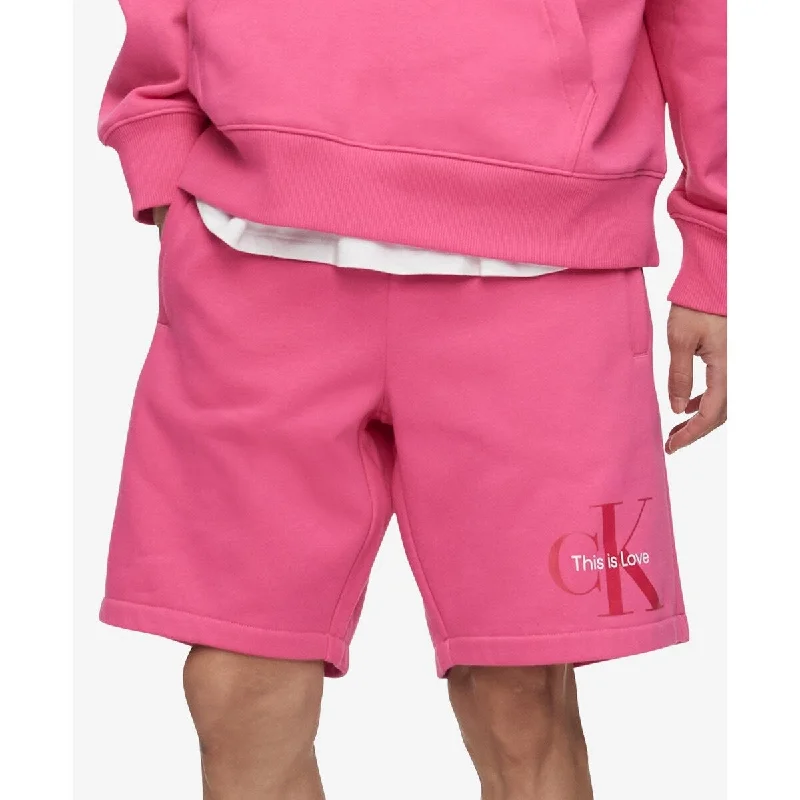 Men’s relaxed drawstring trousers-Calvin Klein Men's Drawstring Stretch Casual Shorts Pink