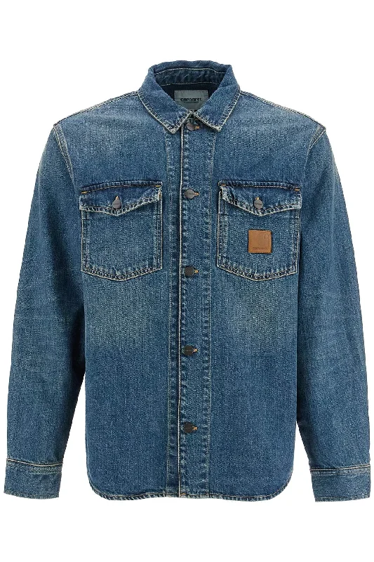 Men’s bold twill shirt-Carhartt Wip Men's Lincoln blue Shirt For Men