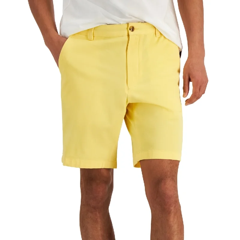 Men’s comfy corduroy pants-Club Room Men's Regular Fit 9 4 Way Stretch Shorts Yellow