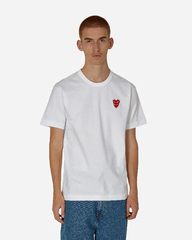 Men’s bold geometric short-sleeve top-Double Heart T-Shirt White