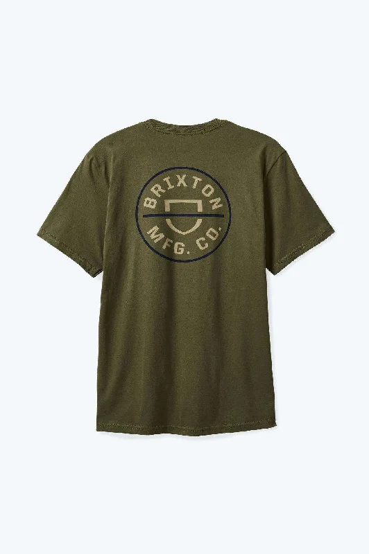 Men’s durable slim shirt-Crest II S/S Standard T-Shirt - Ivy Green/Sand/Navy