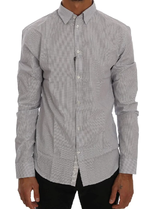 Men’s durable poplin shirt-Frankie Morello   Check Casual Cotton Regular Fit Men's Shirt