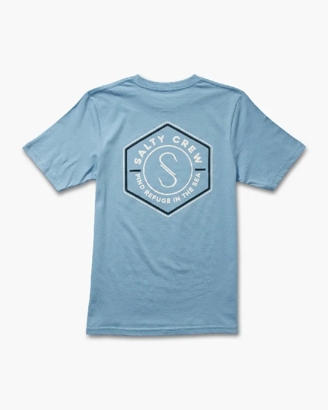 Men’s casual washed tee-Hexed Boys Tee - Marine Blue