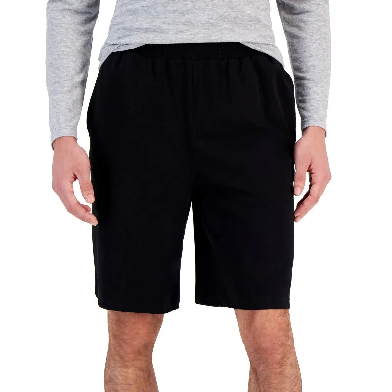 Men’s stylish linen pants-Id Ideology Men's Regular Fit Jersey Knit Shorts Black Size Xx-Large